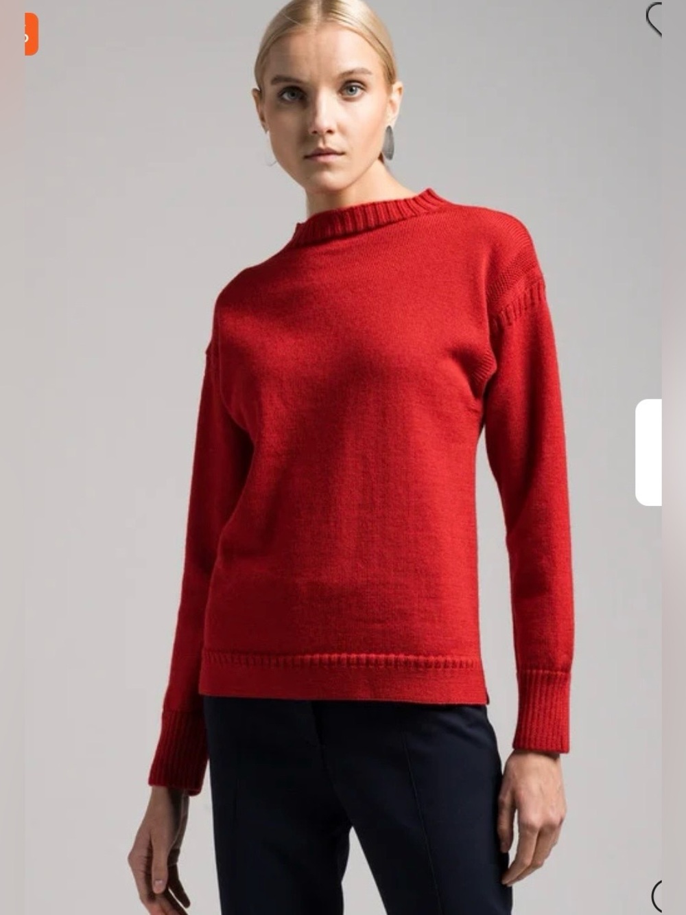 Toteme 100% wool guernsey knit sweater red women's XXS